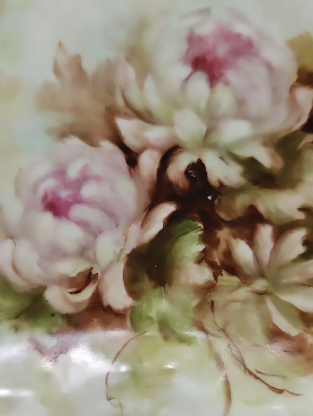 Vintage Hand-Painted Floral Porcelain Square Plate